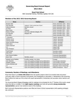Governing Board Annual Report 2012-2013