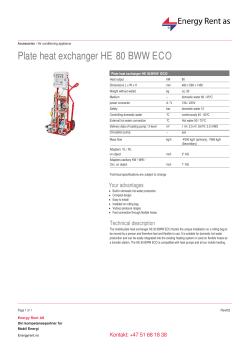 Plate heat exchanger HE 80 BWW ECO