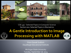 A Gentle Introduction to Image Processing with Matlab