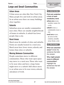 Lesson 2 Large and Small Communities