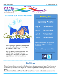 HEARTBEAT-Weekly BUC Newsletter-May 18