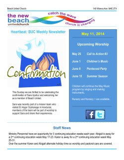 HEARTBEAT-Weekly BUC Newsletter-May 18