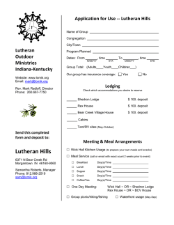 LUTHERAN HILLS Retreat Reservation