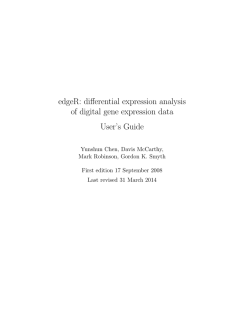 edgeR: differential expression analysis of digital gene