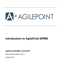 Introduction to AgilePoint BPMS