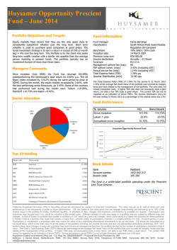 Huysamer Opportunity Prescient Fund &ndash; June 2014