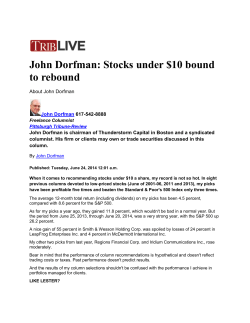 John Dorfman: Stocks under $10 bound to rebound