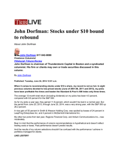 John Dorfman: Stocks under $10 bound to rebound