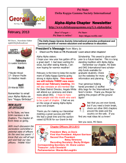 Alpha-Alpha Chapter Newsletter