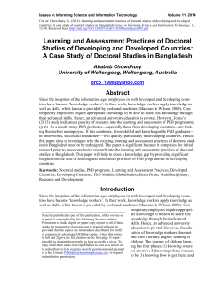 Learning and Assessment Practices of Doctoral Studies of