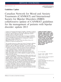 (CANMAT) and International Society for Bipolar