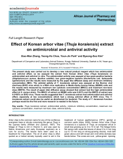 Effect of Korean arbor vitae (Thuja koraiensis) extract on
