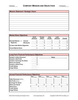 Planning and Analysis Forms