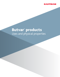 BVR-003A BUTVAR Products - Uses and Physical Properties