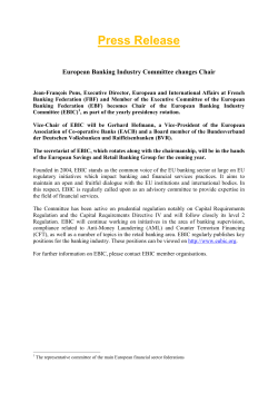 European Banking Industry Committee changes Chair