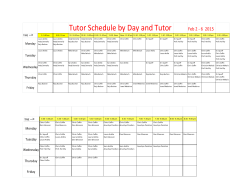 Tutor Schedule by Day and Tutor Nov 16 - 21