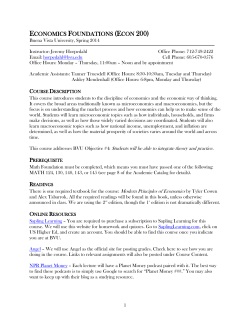 ECONOMICS FOUNDATIONS (ECON 200)