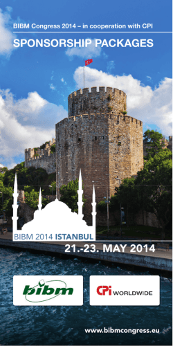 sponsorship packages 21.-23. may 2014 - BIBM Congress