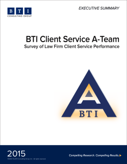 Download a complimentary PDF - BTI Client Service A-Team