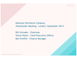 BPC Annual Shareholder Presentation 19 September 2014