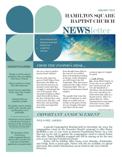 Current Newsletter - Hamilton Square Baptist Church