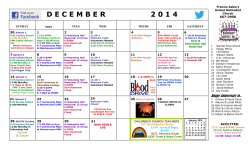 Dec Calendar 2014 - Francis Asbury United Methodist Church