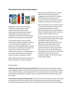 Who Should Fund Product Safety Studies?