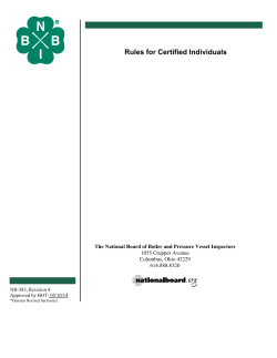 Rules for Certified Individuals - The National Board of Boiler and
