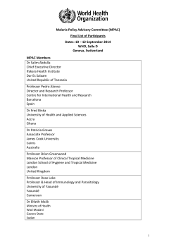MPAC meeting September 2014 - list of participants