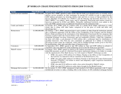 jp morgan chase fines/settlements from 2010 to date 1