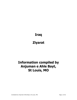 Iraq Ziyarath Instructions