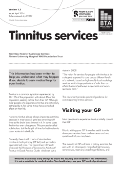 Tinnitus services 2014 Ver 1.3
