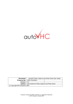 Document autoVHC Photo Capture and Photo Send User Guide