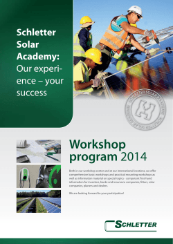 Workshop program 2014