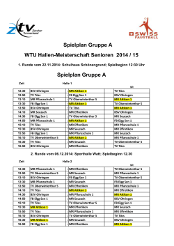 2014-2015 Gruppe A, Spielplan