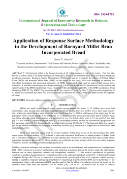 Application of Response Surface Methodology in the