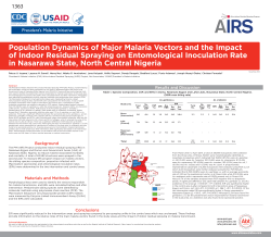 Population Dynamics of Major Malaria Vectors and the