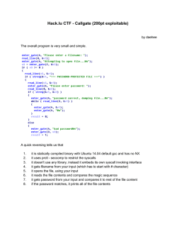 Hack.lu CTF Callgate (200pt exploitable)