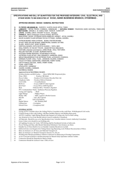INTERIOR WORKS SPECIFICATIONS and BOQ (ECGC)