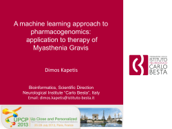 A Machine-learning Approach to Pharmacogenomics. Application to