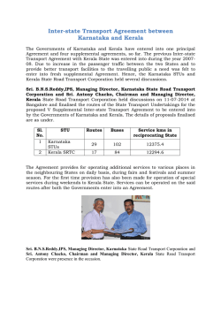 Inter-state Transport Agreement between Karnataka and