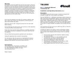 TB1000 - Knoll Systems