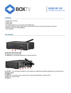 DUNE HD 102 - Connection and use