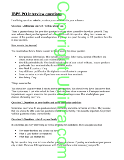 IBPS PO interview questions