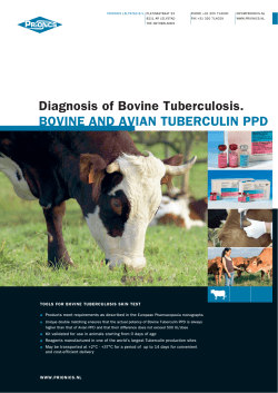 Diagnosis of Bovine Tuberculosis. BOVINE AND AVIAN