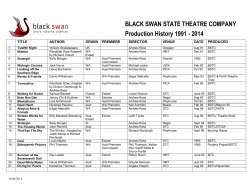 BLACK SWAN STATE THEATRE COMPANY Production History 1991
