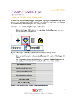 Download a printable version of the Contact Super Add Fast Class