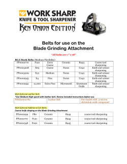 Belt Guide - Blade Grinding Attachment