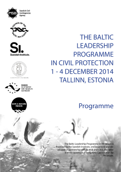 THE BALTIC LEADERSHIP PROGRAMME IN CIVIL PROTECTION 1