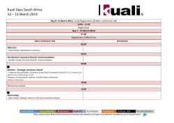 Kuali Days South Africa 12 – 13 March 2014